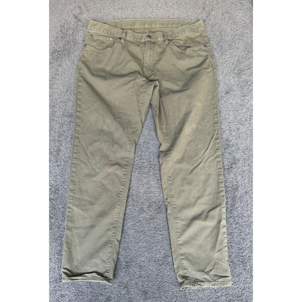 Brooks Brothers‎ Mens Slim Fit 5-Pocket Canvas Pants Olive Green W38 L30